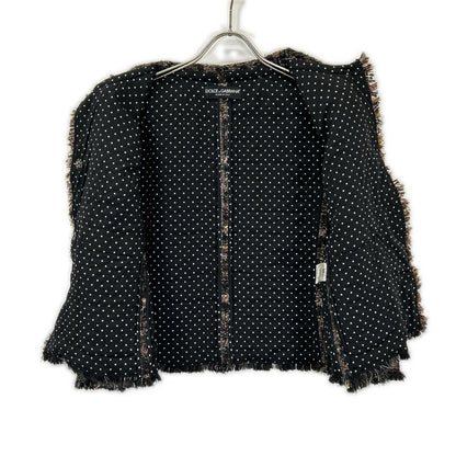 DOLCE&GABBANA ドルチェアンドガッバーナ F250PT FMMB9 ブラック系 ツイード ジャケット スカート セットアップ スーツ セットアップ