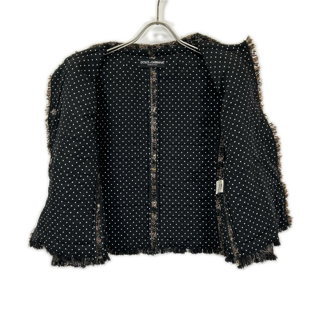 DOLCE&GABBANA Dolce & Gabbana F250PT FMMB9 Black Tweed Jacket and Skirt Suit Set