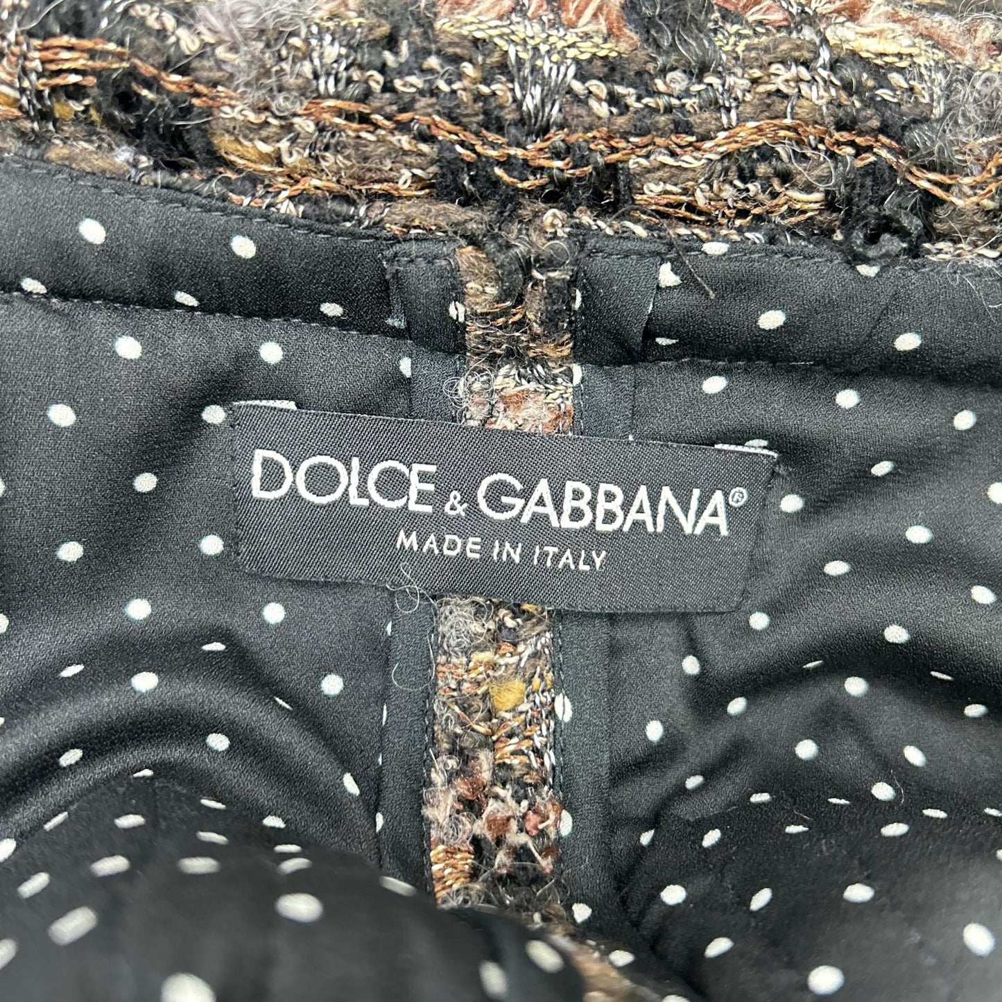 DOLCE&GABBANA ドルチェアンドガッバーナ F250PT FMMB9 ブラック系 ツイード ジャケット スカート セットアップ スーツ セットアップ