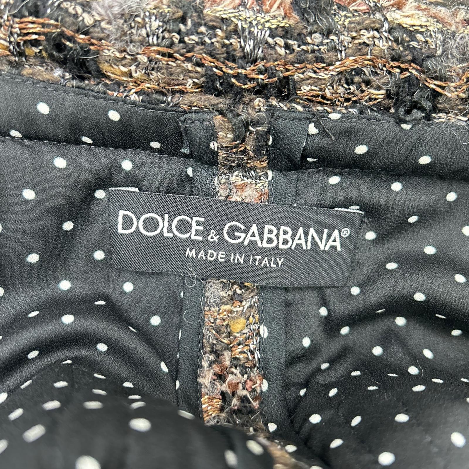 DOLCE&GABBANA ドルチェアンドガッバーナ F250PT FMMB9 ブラック系 ツイード ジャケット スカート セットアップ スーツ セットアップ