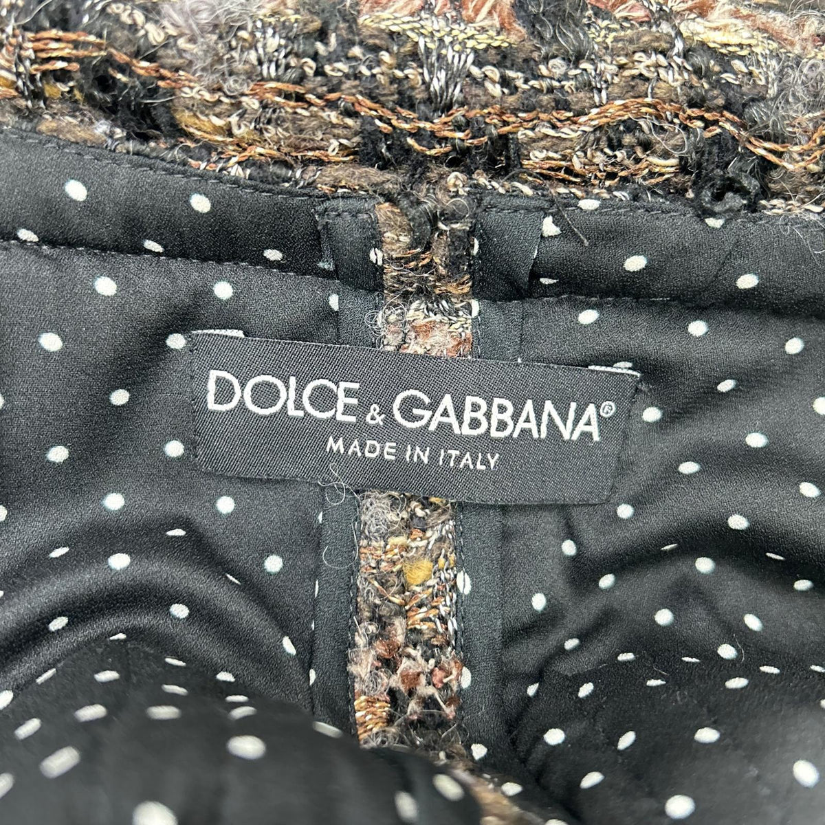 DOLCE&GABBANA Dolce & Gabbana F250PT FMMB9 Black Tweed Jacket and Skirt Suit Set