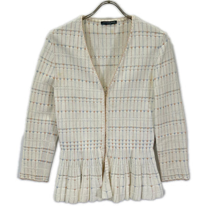ALEXANDER McQUEEN アレキサンダーマックイーン ホワイト ビスコース ペプラム カーディガン トップス