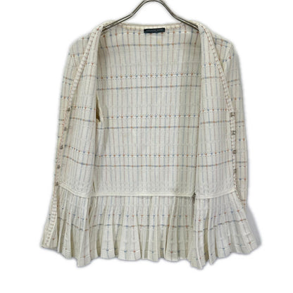 ALEXANDER McQUEEN アレキサンダーマックイーン ホワイト ビスコース ペプラム カーディガン トップス