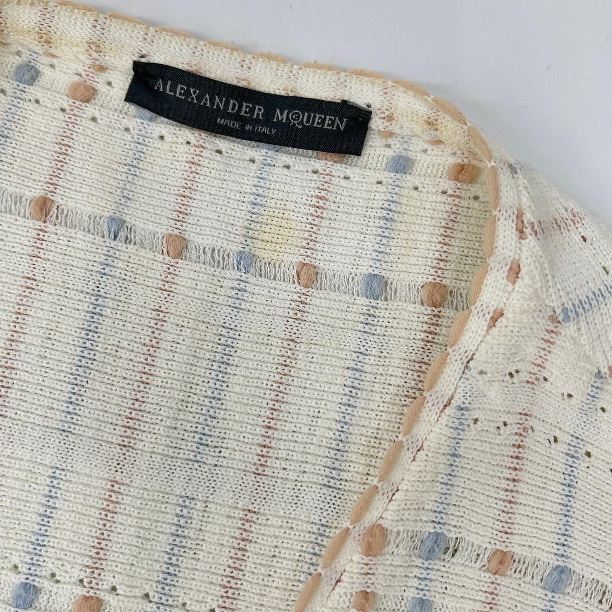 ALEXANDER McQUEEN アレキサンダーマックイーン ホワイト ビスコース ペプラム カーディガン トップス