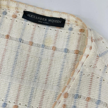 ALEXANDER McQUEEN アレキサンダーマックイーン ホワイト ビスコース ペプラム カーディガン トップス