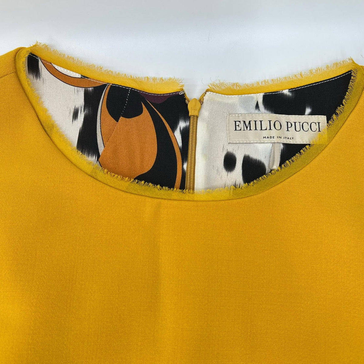 EMILIO PUCCI Emilio Pucci 47RI45 Yellow Wool×Rayon Dress Dress