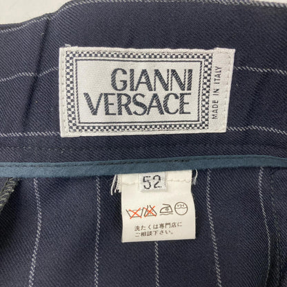 GIANNIVERSACE ジャンニヴェルサーチ ネイビー ストライプ ウール ジャケット、パンツ 2Pスーツ スーツ セットアップ