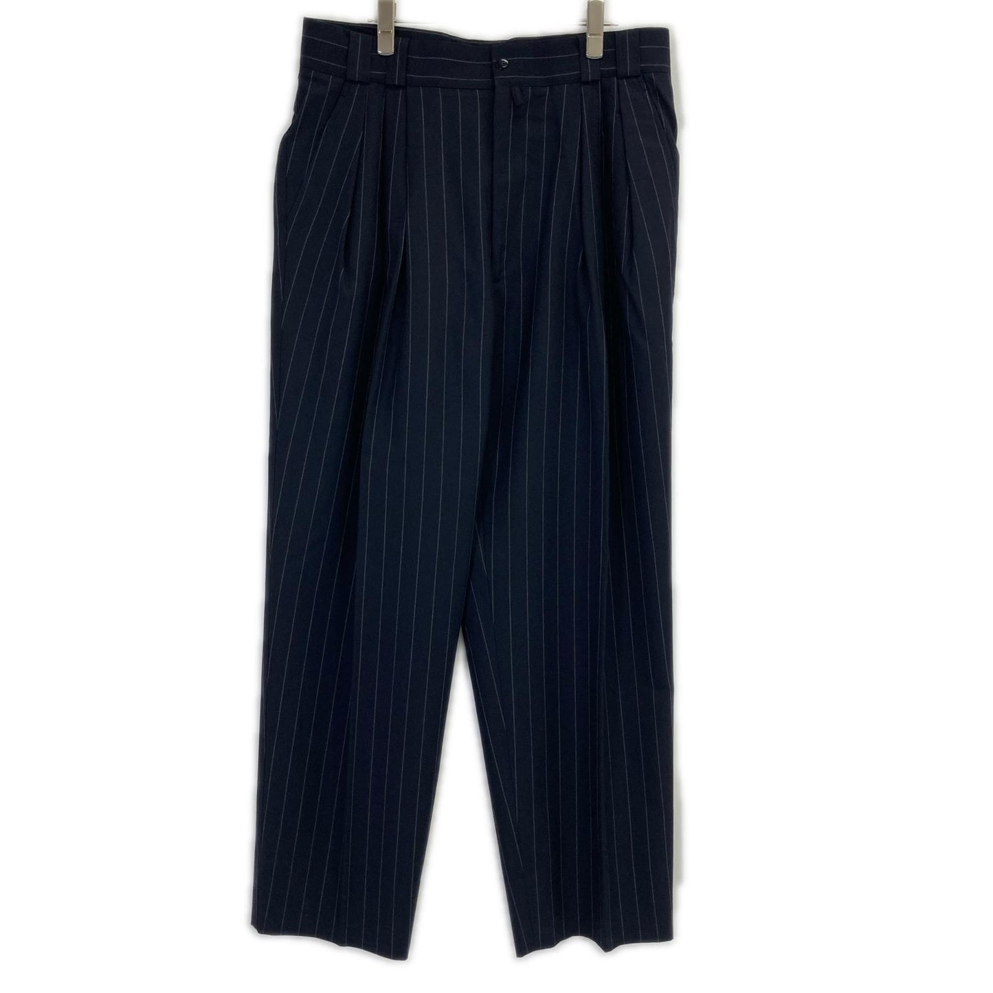 GIANNIVERSACE ジャンニヴェルサーチ ネイビー ストライプ ウール ジャケット、パンツ 2Pスーツ スーツ セットアップ