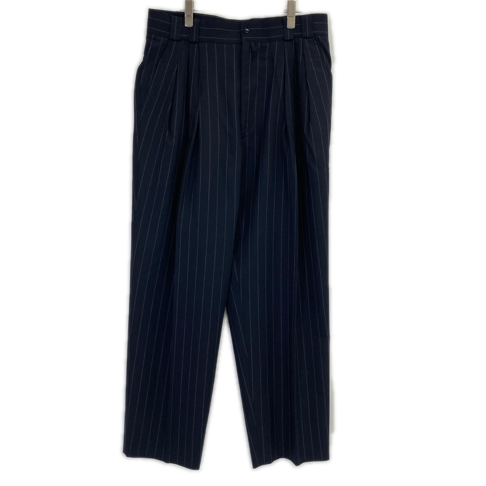 GIANNIVERSACE ジャンニヴェルサーチ ネイビー ストライプ ウール ジャケット、パンツ 2Pスーツ スーツ セットアップ
