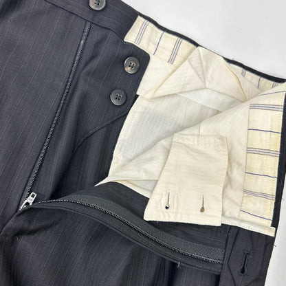 Ermenegildo Zegna エルメネジルドゼニア クチュール ブラック ストライプ ウール ジャケット、パンツ トロフェオ 2Pスーツ スーツ セットアップ