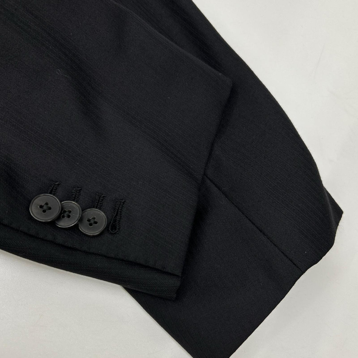Ermenegildo Zegna エルメネジルドゼニア クチュール ブラック ストライプ ウール ジャケット、パンツ トロフェオ 2Pスーツ スーツ セットアップ