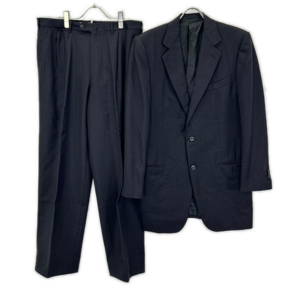 Ermenegildo Zegna エルメネジルドゼニア クチュール ブラック ストライプ ウール ジャケット、パンツ トロフェオ 2Pスーツ スーツ セットアップ