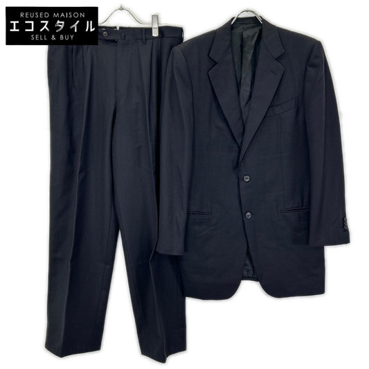 Ermenegildo Zegna エルメネジルドゼニア クチュール ブラック ストライプ ウール ジャケット、パンツ トロフェオ 2Pスーツ スーツ セットアップ