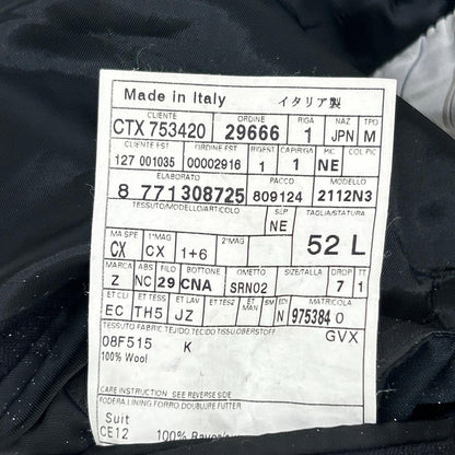 Ermenegildo Zegna エルメネジルドゼニア クチュール ブラック ストライプ ウール ジャケット、パンツ トロフェオ 2Pスーツ スーツ セットアップ