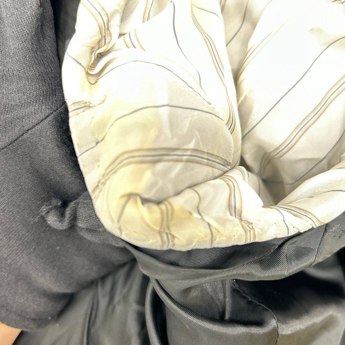 Ermenegildo Zegna エルメネジルドゼニア クチュール ブラック ストライプ ウール ジャケット、パンツ トロフェオ 2Pスーツ スーツ セットアップ