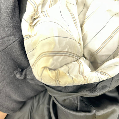Ermenegildo Zegna エルメネジルドゼニア クチュール ブラック ストライプ ウール ジャケット、パンツ トロフェオ 2Pスーツ スーツ セットアップ