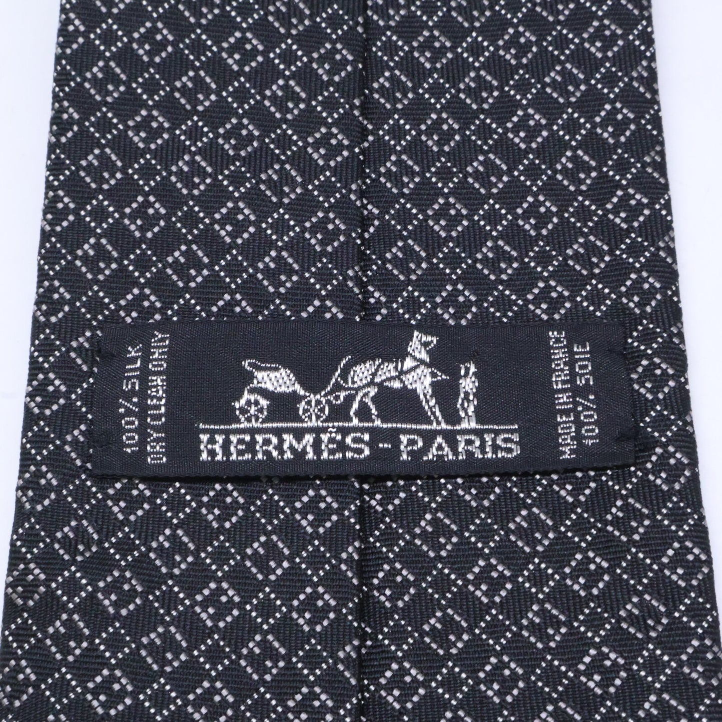 HERMES エルメス 【美品】758969T 総柄 シルク ネクタイ