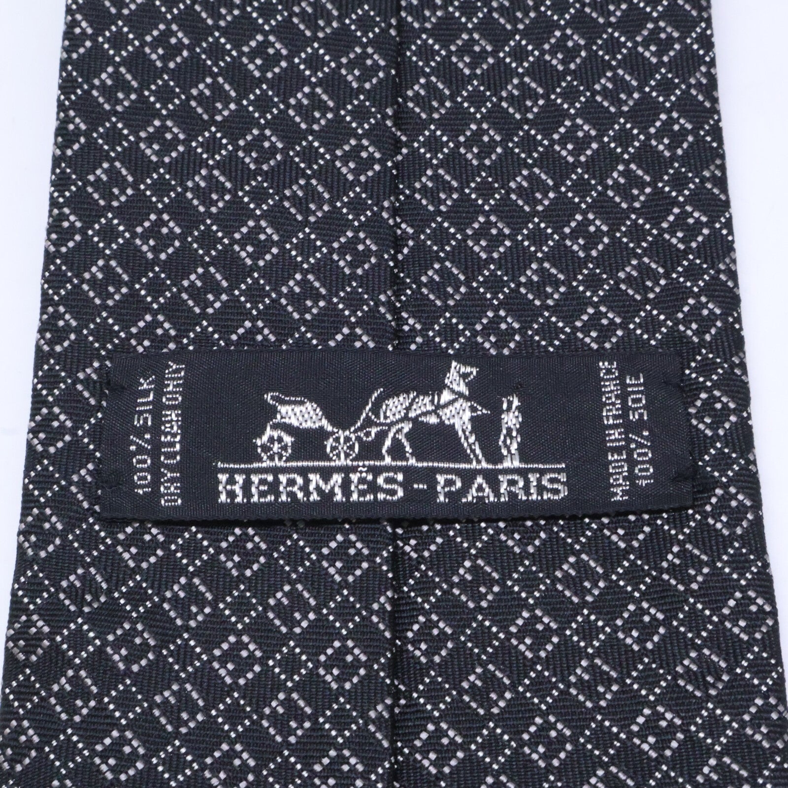 HERMES エルメス 【美品】758969T 総柄 シルク ネクタイ