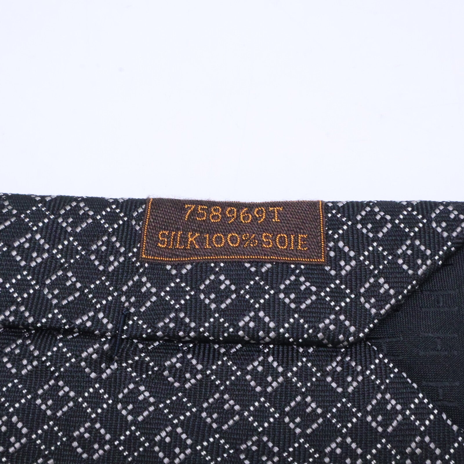 HERMES エルメス 【美品】758969T 総柄 シルク ネクタイ