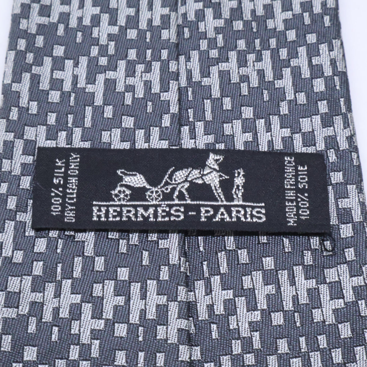 HERMES エルメス 総柄 シルク ネクタイ