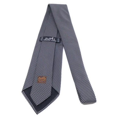 HERMES エルメス 【美品】758837T 総柄 シルク ネクタイ