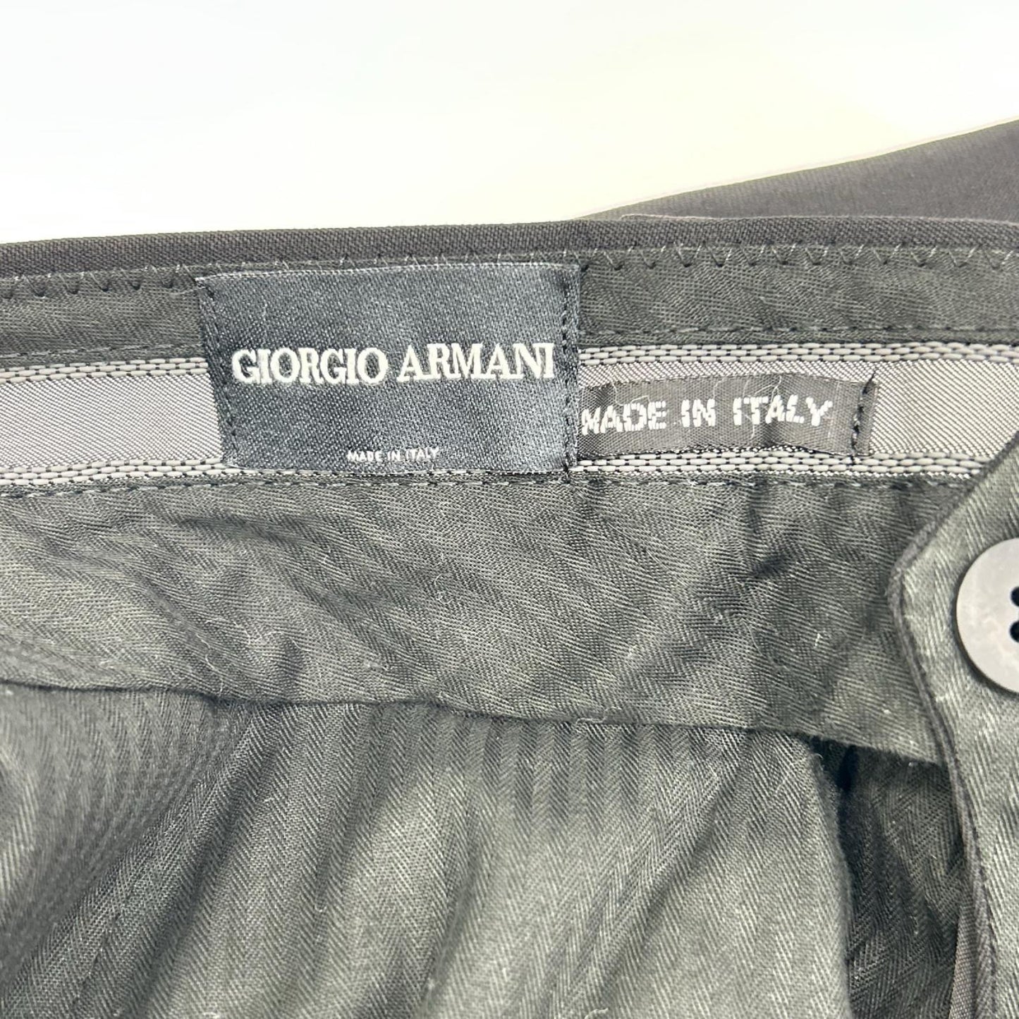 GIORGIOARMANI ジョルジオアルマーニ ブラック ウール パンツ ボトムス