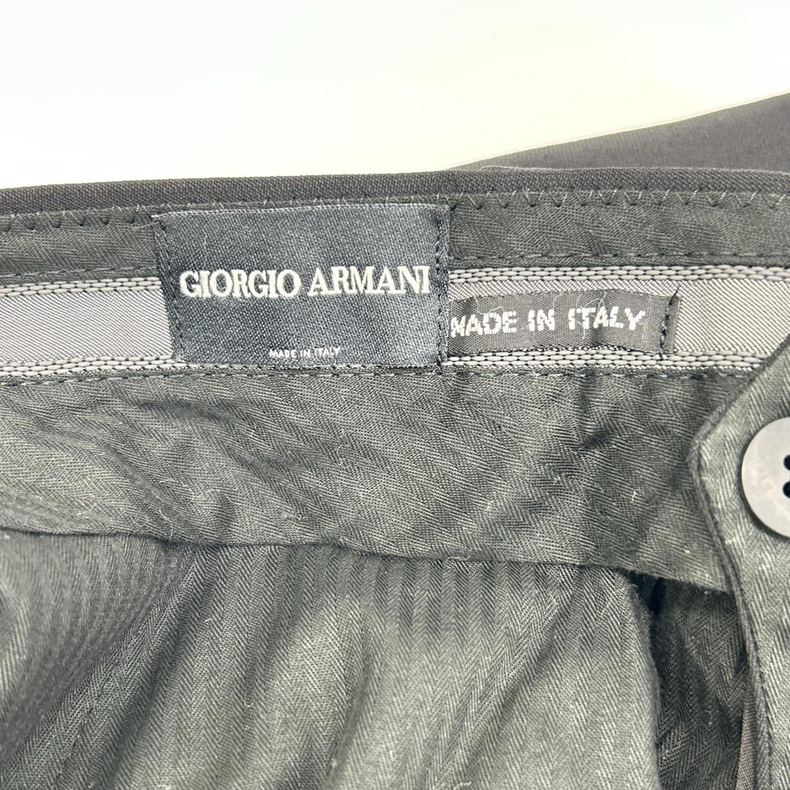 GIORGIOARMANI ジョルジオアルマーニ ブラック ウール パンツ ボトムス