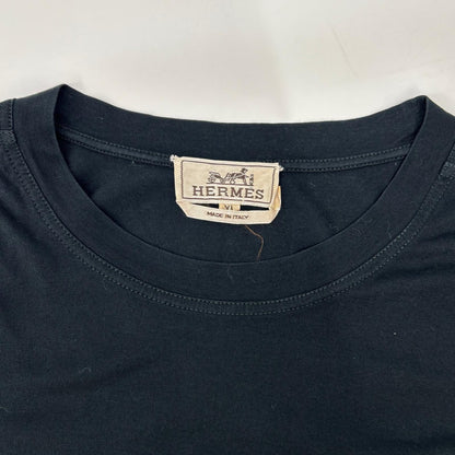 HERMES エルメス ブラック コットン ゴルチェ期 長袖Tシャツ トップス