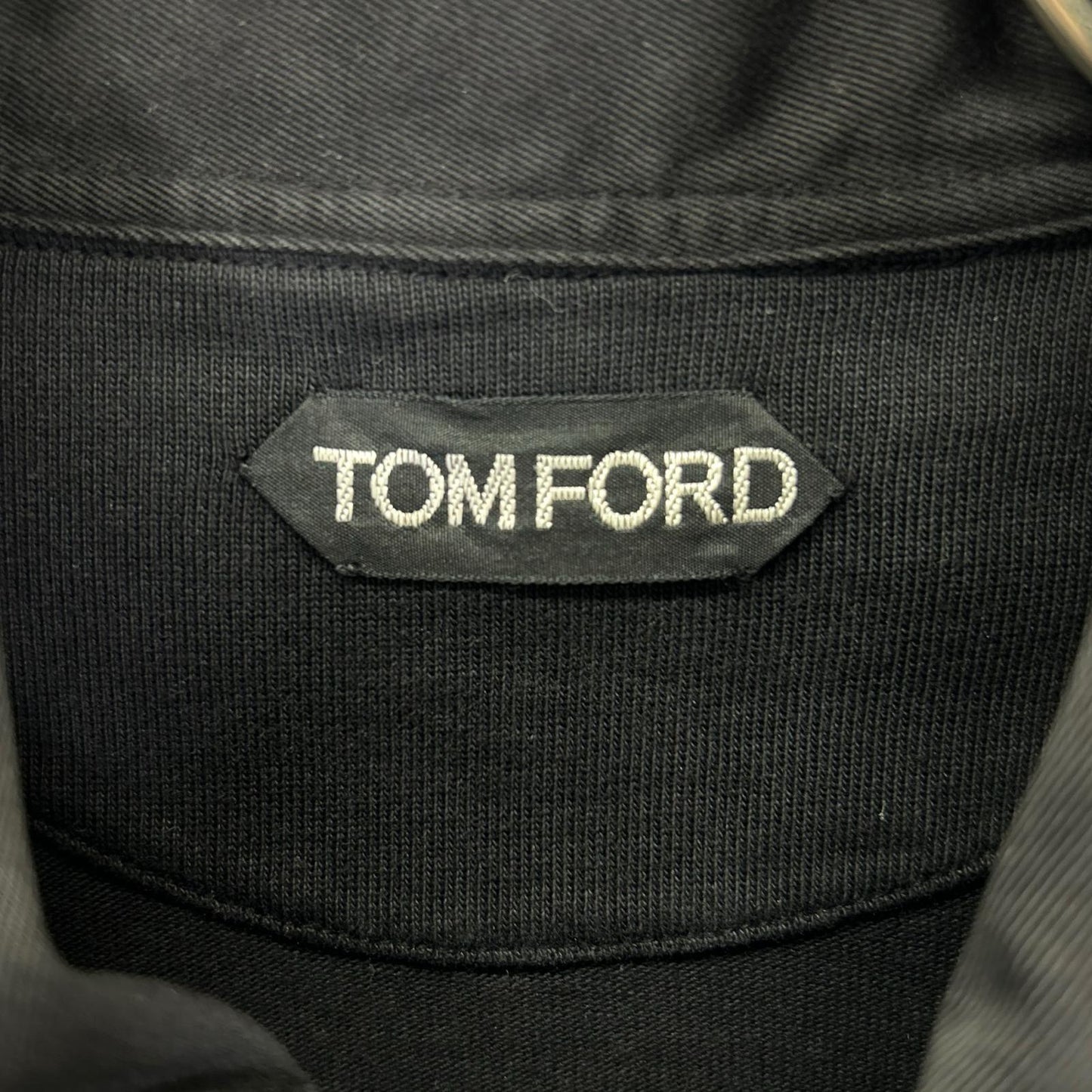 TOM FORD トムフォード ブラック コットン 長袖ポロシャツ トップス