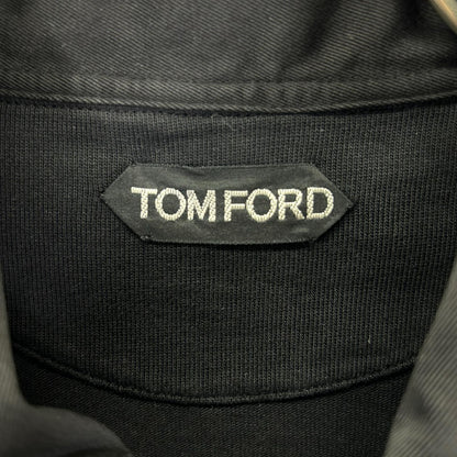TOM FORD トムフォード ブラック コットン 長袖ポロシャツ トップス