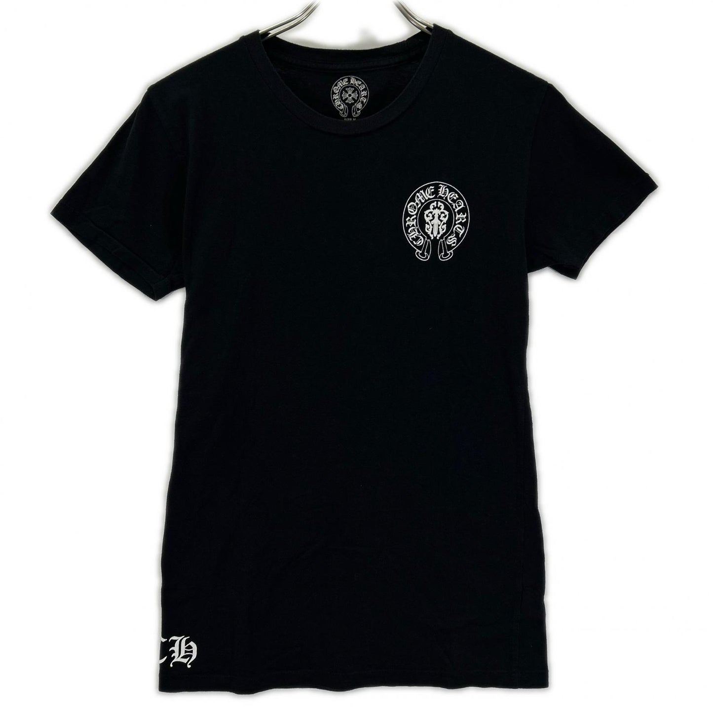 Chrome hearts クロムハーツ ブラック アメリカンフラッグ 星条旗 スクロールラベル 半袖Tシャツ トップス