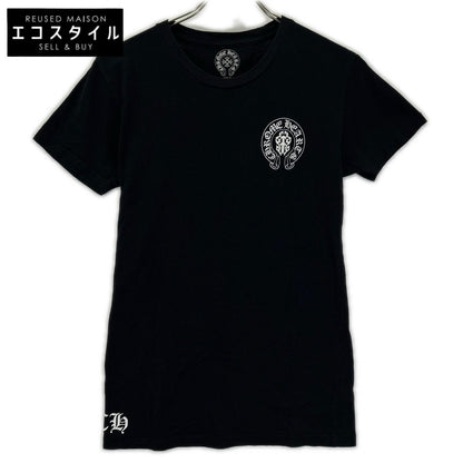 Chrome hearts クロムハーツ ブラック アメリカンフラッグ 星条旗 スクロールラベル 半袖Tシャツ トップス
