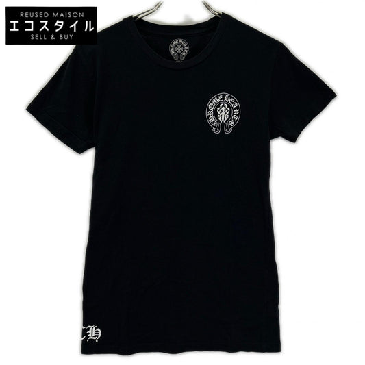 Chrome hearts クロムハーツ ブラック アメリカンフラッグ 星条旗 スクロールラベル 半袖Tシャツ トップス
