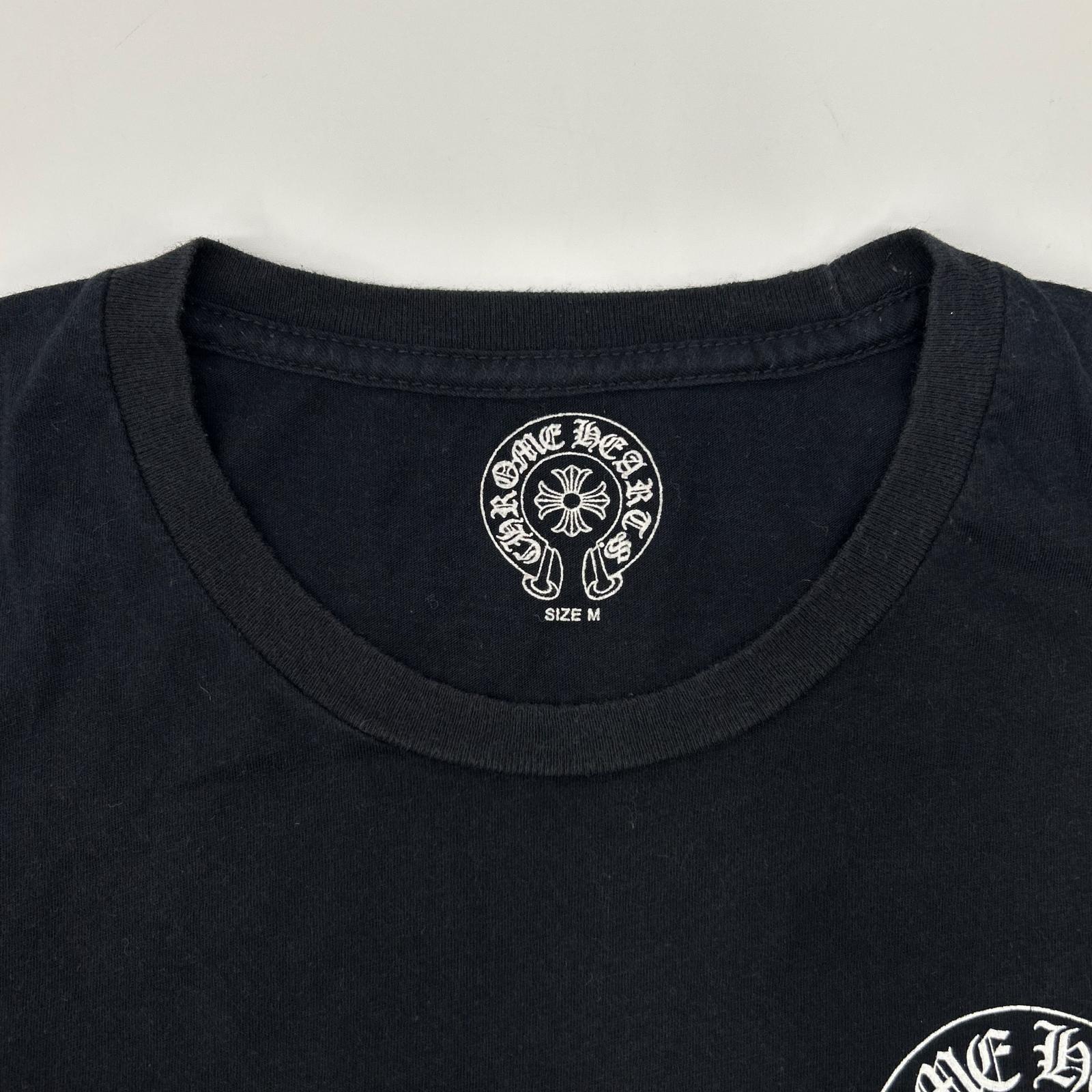Chrome hearts クロムハーツ ブラック アメリカンフラッグ 星条旗 スクロールラベル 半袖Tシャツ トップス