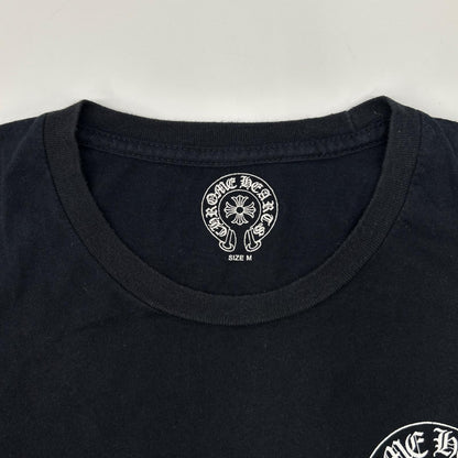 Chrome hearts クロムハーツ ブラック アメリカンフラッグ 星条旗 スクロールラベル 半袖Tシャツ トップス