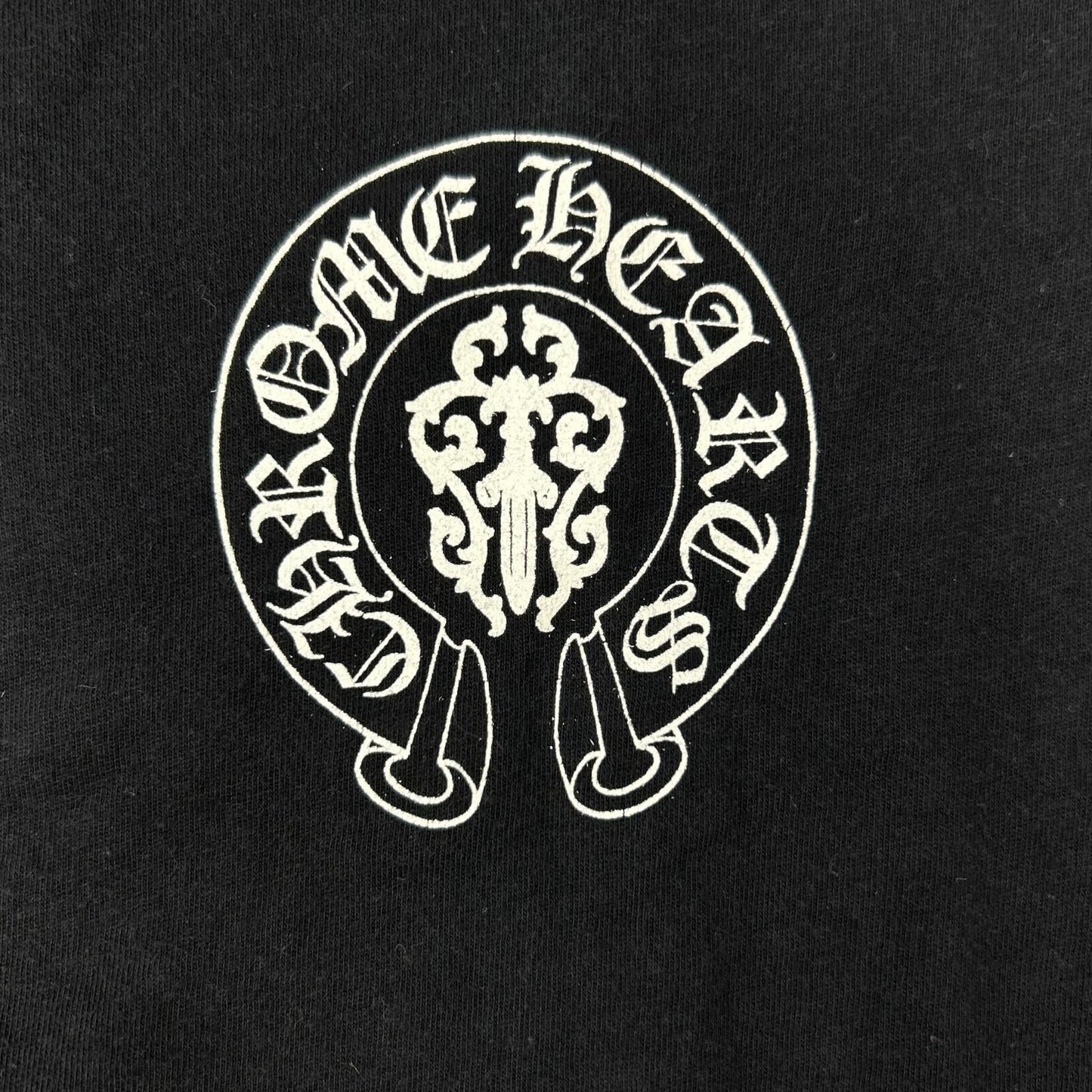Chrome hearts クロムハーツ ブラック アメリカンフラッグ 星条旗 スクロールラベル 半袖Tシャツ トップス