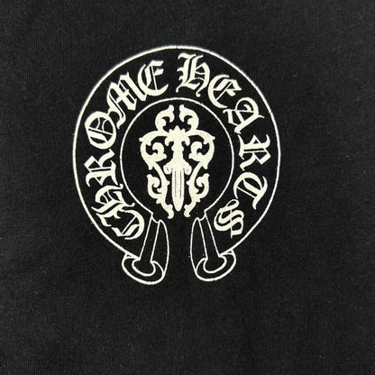 Chrome hearts クロムハーツ ブラック アメリカンフラッグ 星条旗 スクロールラベル 半袖Tシャツ トップス