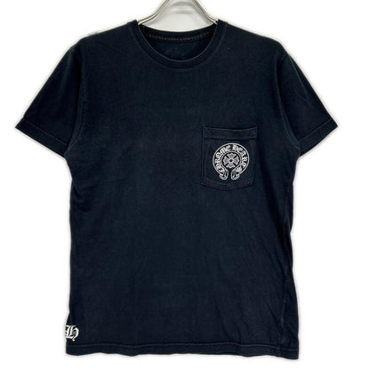 Chrome hearts クロムハーツ ブラック ホースシュープリントポケット 半袖Tシャツ トップス