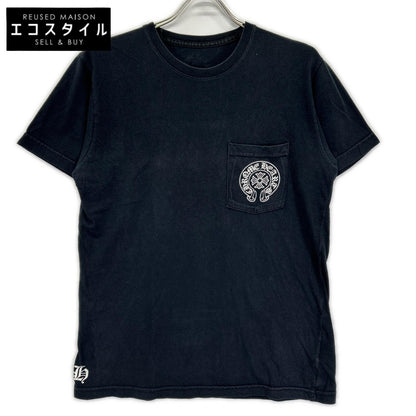 Chrome hearts クロムハーツ ブラック ホースシュープリントポケット 半袖Tシャツ トップス