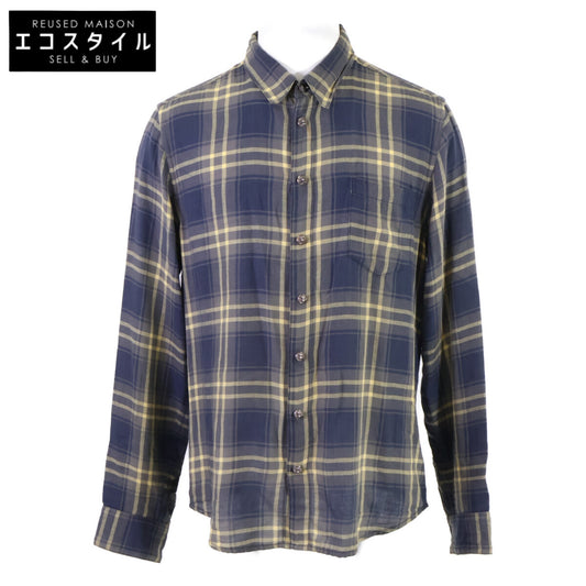 Chrome hearts クロムハーツ LOOSEENDS LS　チェック クロスボール釦/ラムレザークロスパッチ フランネルシャツ トップス