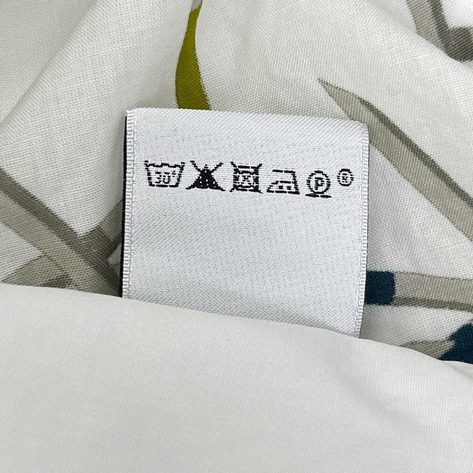 HERMES エルメス ホワイト 総柄 コットン バックプリント 袖セリエボタン 長袖シャツ トップス