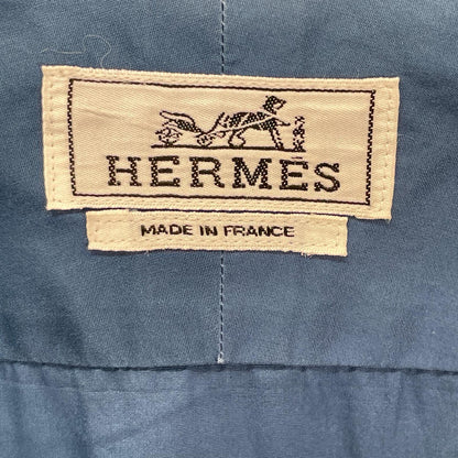 HERMES エルメス ブルー コットン 袖セリエボタン 長袖シャツ トップス