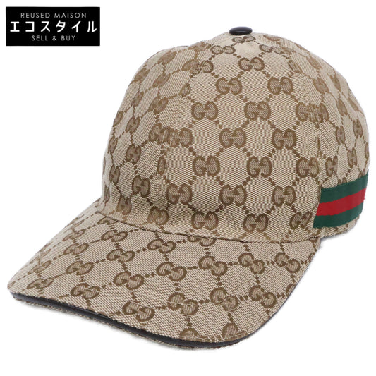 GUCCI グッチ 【美品】200035 KQWBG GGキャンバス シェリー ベースボールキャップ 帽子