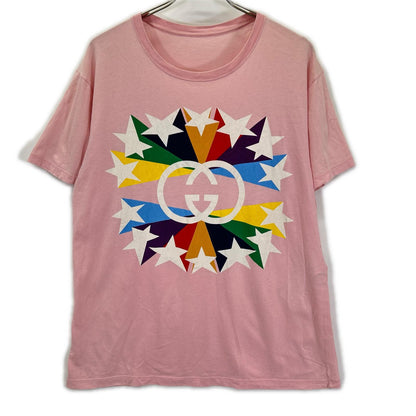 GUCCI グッチ 21AW 548334 ピンク インターロッキング プリントTシャツ トップス