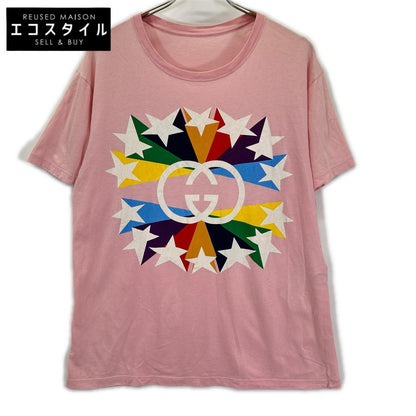 GUCCI グッチ 21AW 548334 ピンク インターロッキング プリントTシャツ トップス
