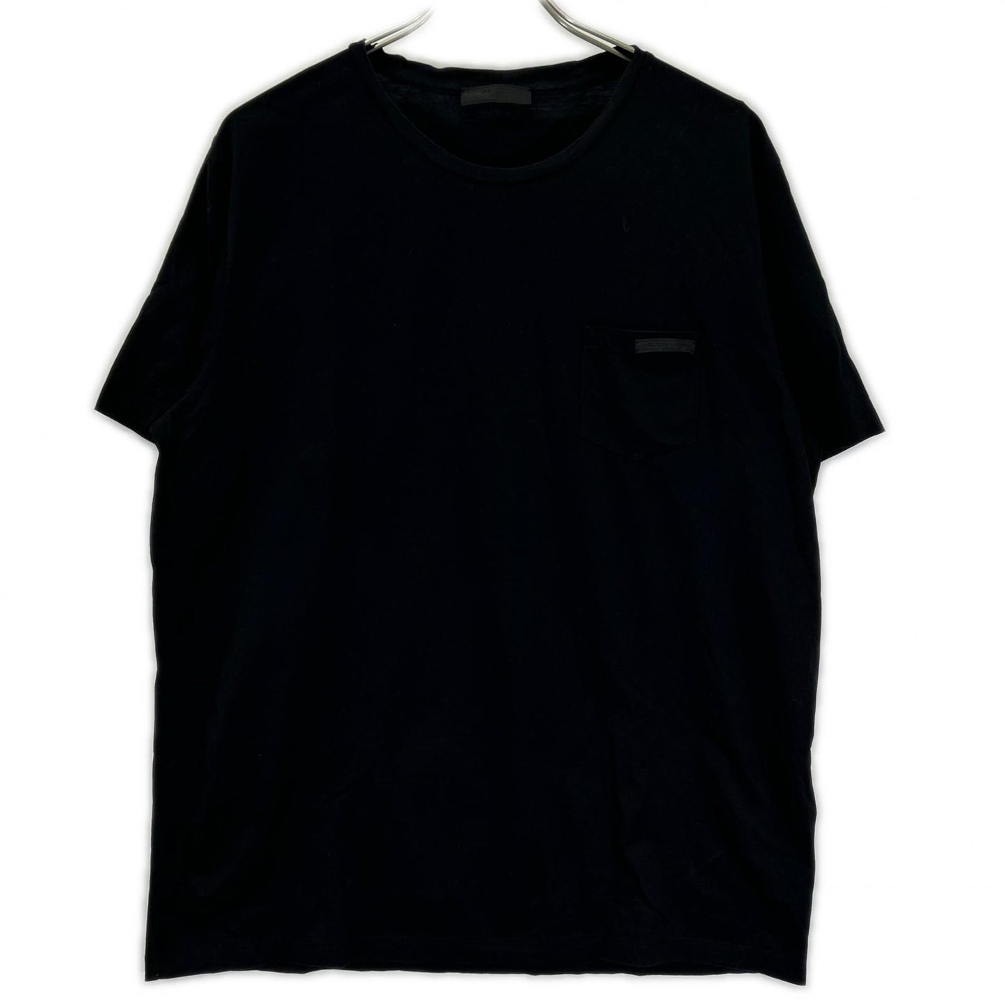 PRADA プラダ 19年製 UJN006 ブラック ロゴパッチ ポケットTシャツ トップス