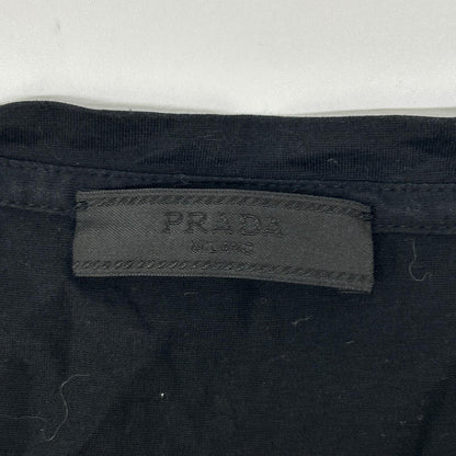 PRADA プラダ 19年製 UJN006 ブラック ロゴパッチ ポケットTシャツ トップス