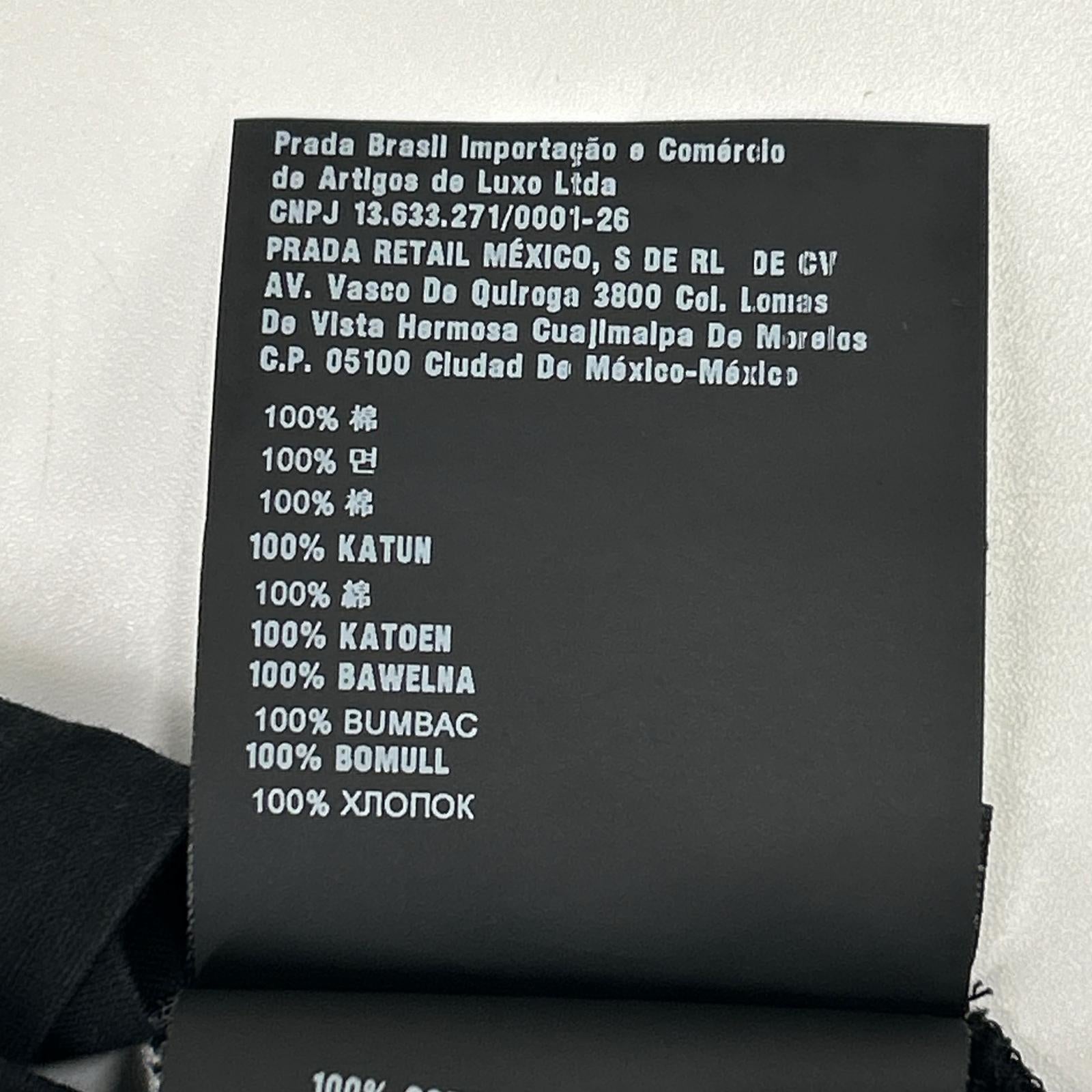 PRADA プラダ 19年製 UJN006 ブラック ロゴパッチ ポケットTシャツ トップス