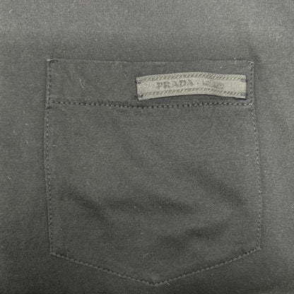 PRADA プラダ 19年製 UJN006 ブラック ロゴパッチ ポケットTシャツ トップス