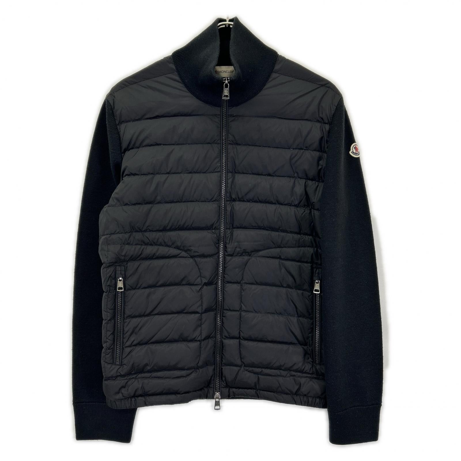 MONCLER モンクレール 22年製 ブラック CARDIGAN TRICOT ニット切り替え ダウンジャケット ジャケット